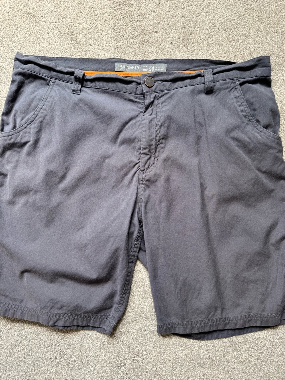 Men’s Icebreaker 9” Escape Wool Cotton Blend Lightweight Outdoor Shorts Size 36